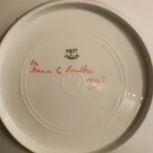 Antique | Accents | Antique 893 Haviland Limoges H C Hand  Antique 1893 Haviland Limoges H & C Hand Painted Artist Signed Floral Gold Plate main image 0